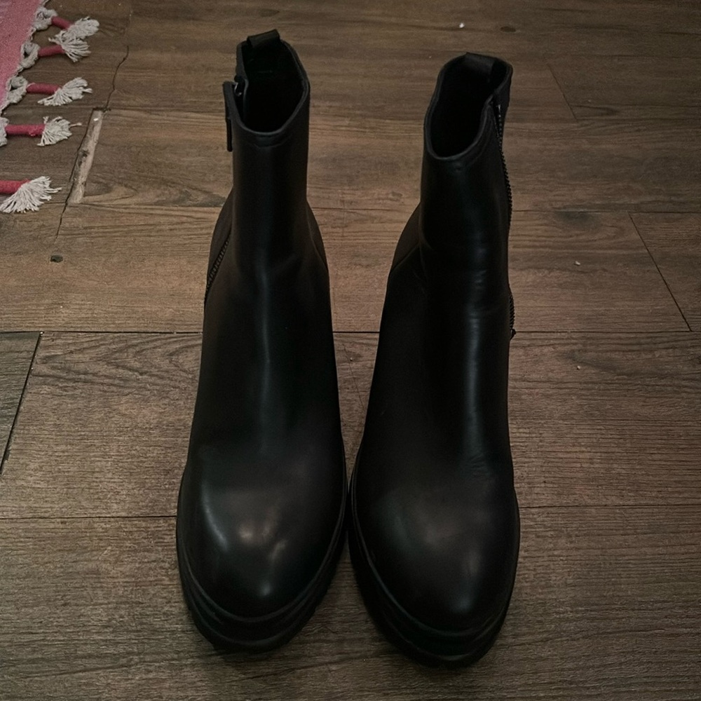 Prada healed leather boots